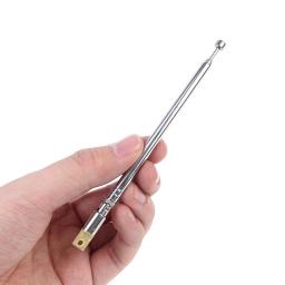 1Pc 37cm 5 Section Telescopic Stainless Steel AM FM Radio Universal Antenna Hot