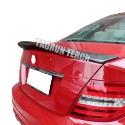 R Style Carbon Fiber Rear Trunk Tail Lip Spoiler For Benz W204 C-CLASS Sedan C180 C200 C300 C63  2007 - 2013