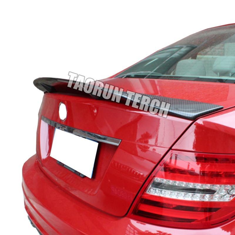 R Style Carbon Fiber Rear Trunk Tail Lip Spoiler for Benz W204 C-CLASS Sedan c180 c200 c300 c63  2007 - 2013