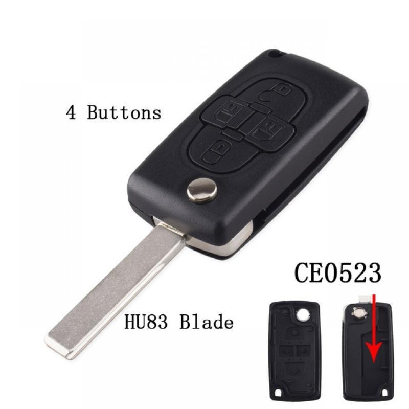 KEYYOU 2/3/4 Buttons Car Remote Key Case For Peugeot 207 307 308 407 607 807 For Citroen C2 C3 C4 C5 C6 Flip Folding Key Shell