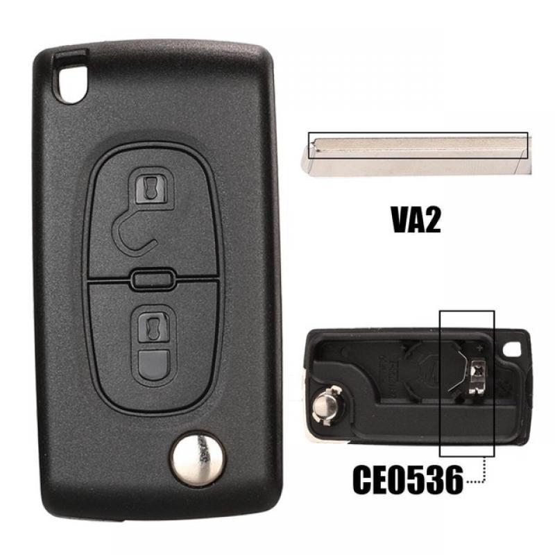 Jingyuqin Flip Remote Car Key Fob Shell For Peugeot 206 207 208 2008 307 308 3008 407 508 5008 Citroen C 2 C3 C4 Picasso C5 C6