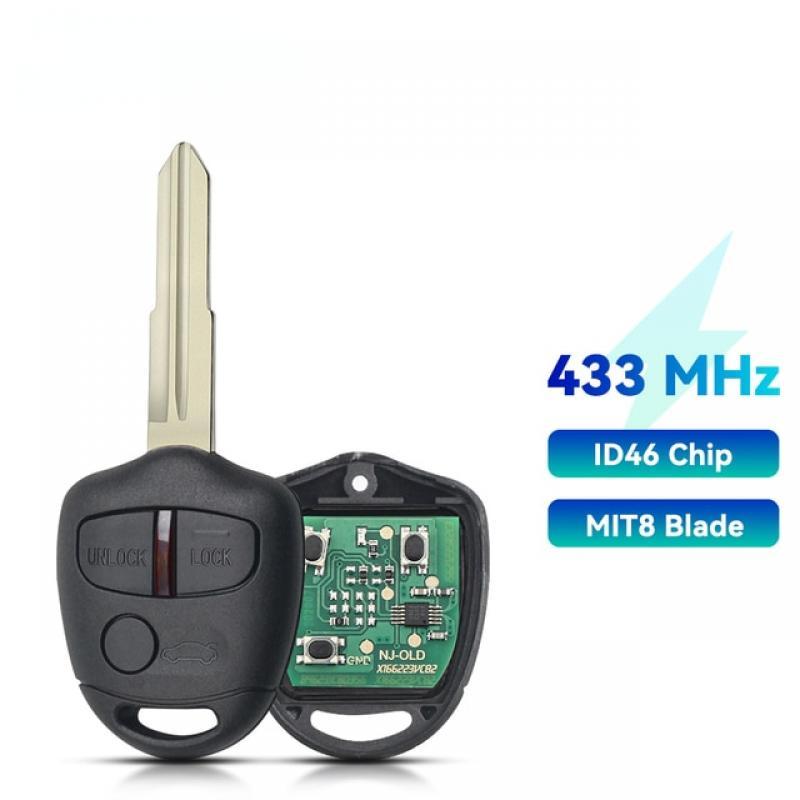 KEYYOU 2 Buttons Remote Control key Fob 433Mhz With ID46 Chip for MITSUBISHI Triton Pajero Outlander ASX Lancer MIT8 Lama