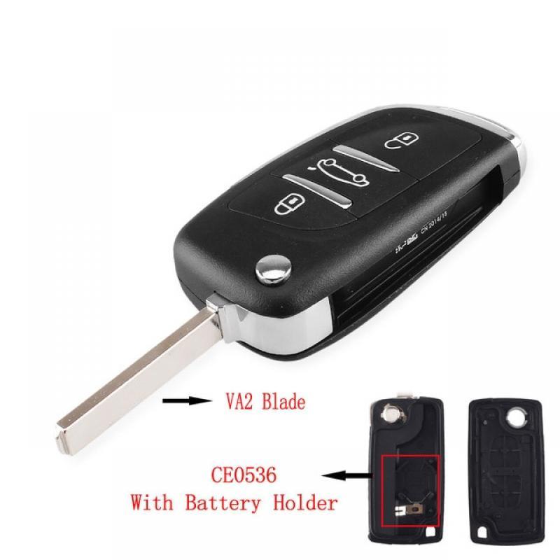 KEYYOU For Peugeot 207 307 407 408 For Citroen C4 C2 Car Remote Key Shell 2/3 Buttons Modified Filp CE0536 Case HU83/VA2 Blade