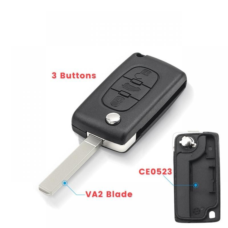 KEYYOU 3 Button For Peugeot Partner Citroen Berlingo HU83 VA2 Blade CE0523 CE0536 Flip Remote Car Key Case Shell Fob Shipping