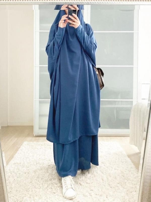 Hooded Muslim Women Hijab Dress Prayer Garment Jilbab Abaya Long Khimar Ramadan Gown Abayas Skirt Sets Islamic Clothes