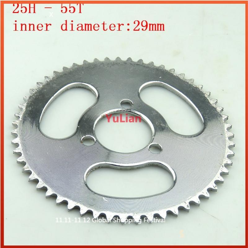 25H 55T  Tooth 29mm 2 Stroke Mini ATV Rear Chain gear Sprocket plate For 47cc 49cc Pocket Bike Quad 4 Wheeler Scooter