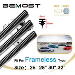 2PCS DIY Cut Car Frameless Wiper Blade Strips 6mm Windshield Wipers Refill Natural Rubber Strip 26