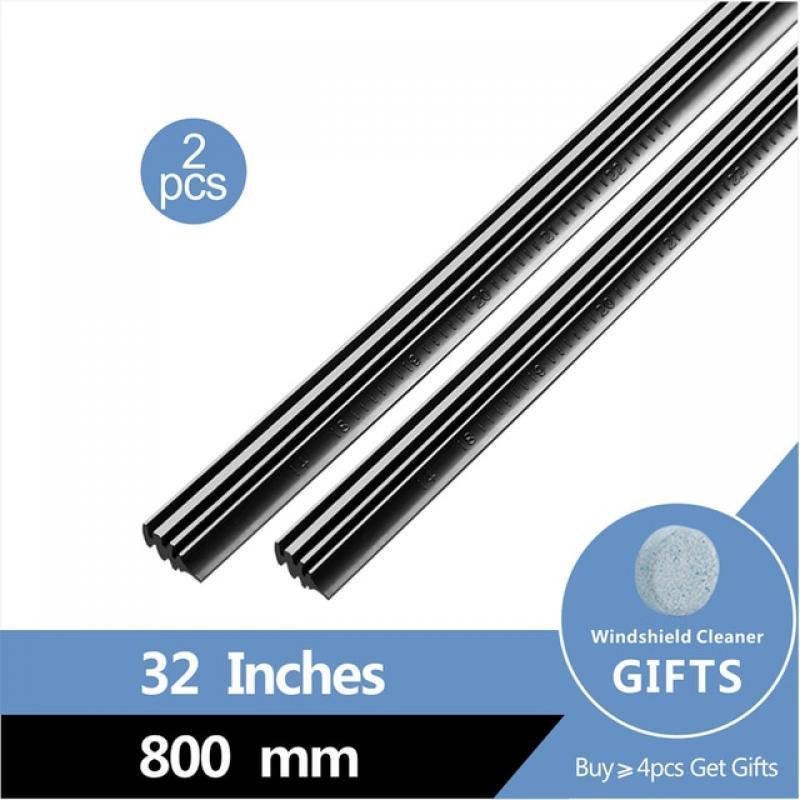 2pcs Universal AAA-Grade Auto Vehicle Insert Soft Rubber Strip (Refill) For Frameless Wiper 6mm 26