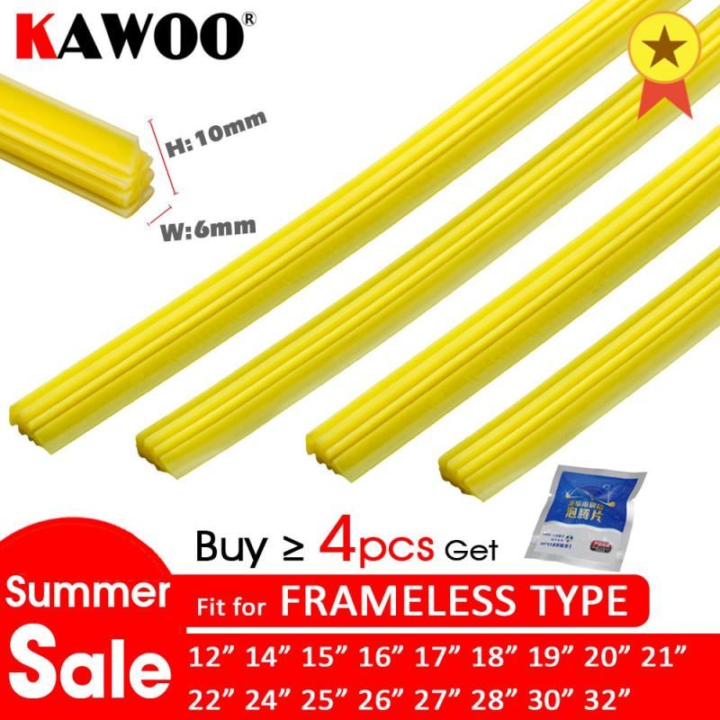 2pcs Car Wiper Blade Silica gel Silicon Refill Strips for Frameless Wipers 6mm 12