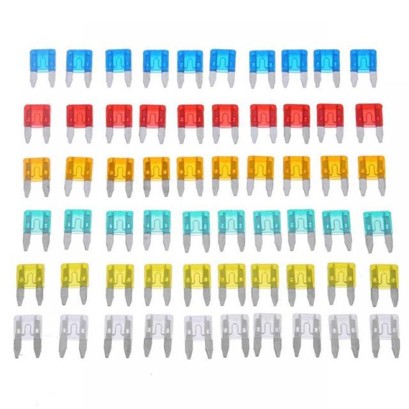 60-240pcs Auto Car Truck Mini Car Fuses Automotive Blade Type Micro Fuse  5A 10A 15A 20A 25A 30A Mixed Set Kit