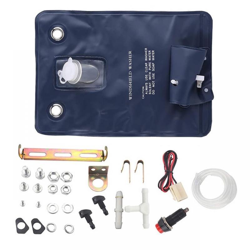 1L Item Volume Window Cleaning Car Windshield Cleaning Tool Washer Pump Bag Kit ABS Metal Easy-to-Use Long Hose Accessories