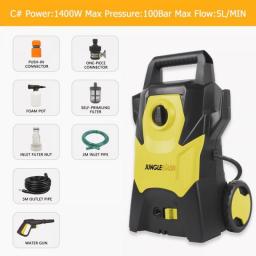 JUNGLEFLASH Waterjet High Pressure Cleaner Water Sprayer Car Washers Washing Machine 120BAR 1600W Gardening Car Wash Gun