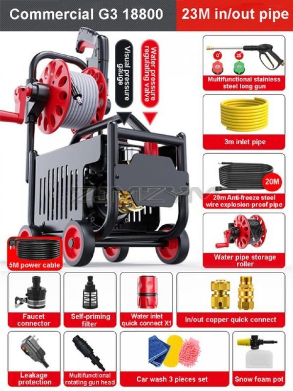 2000W High Pressure Washing Machine Adjustable Pressure High Pressure Washer Car Wash Tornado Foam Generator Water Gun 220V