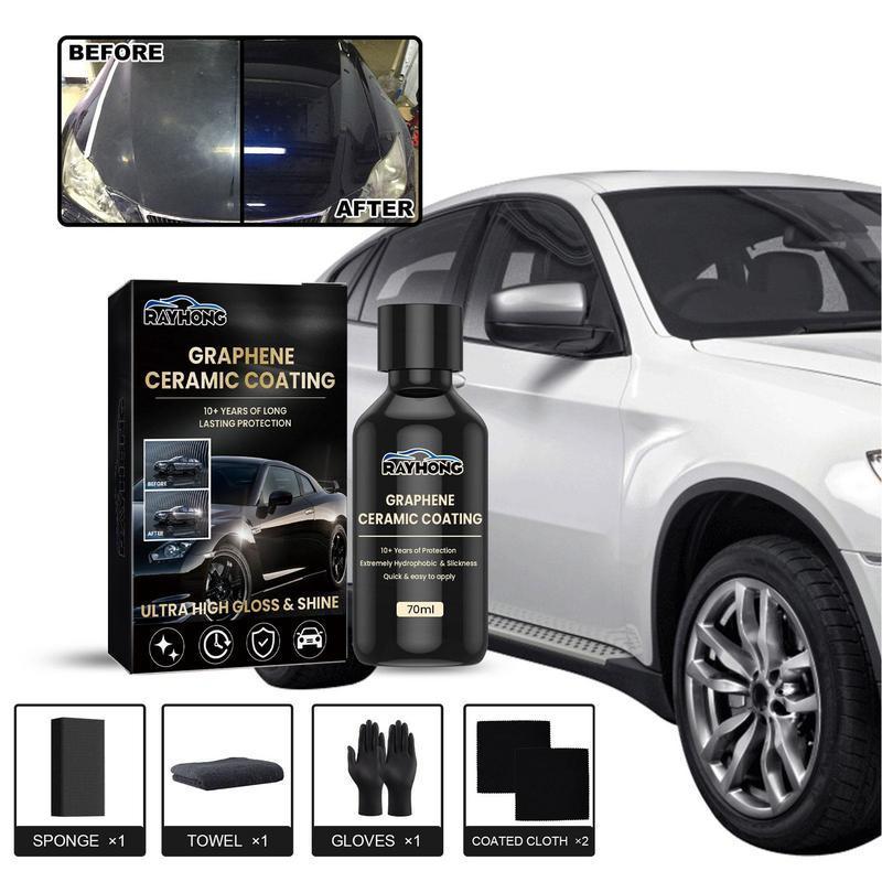 70ML Nano Ceramic Coating Graphene 9H Pro Hydrophobic Paint Protection Car High Temperature Resistance Scratch Resistance Polish