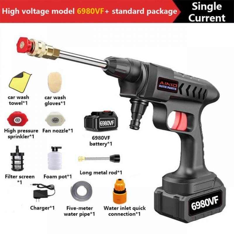 30000mAh Rechargeable Washing Wireless High Pressure Washer Self Priming Sustain 300W Car Wash Water Gun With Li-ion Battery