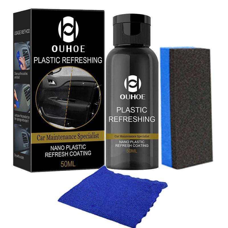 30ml/50ml Plastics Revitalizing Coating Agent Car Refurbishing Agent With Sponge Plastics Parts Refurbish Agent For Car Easily