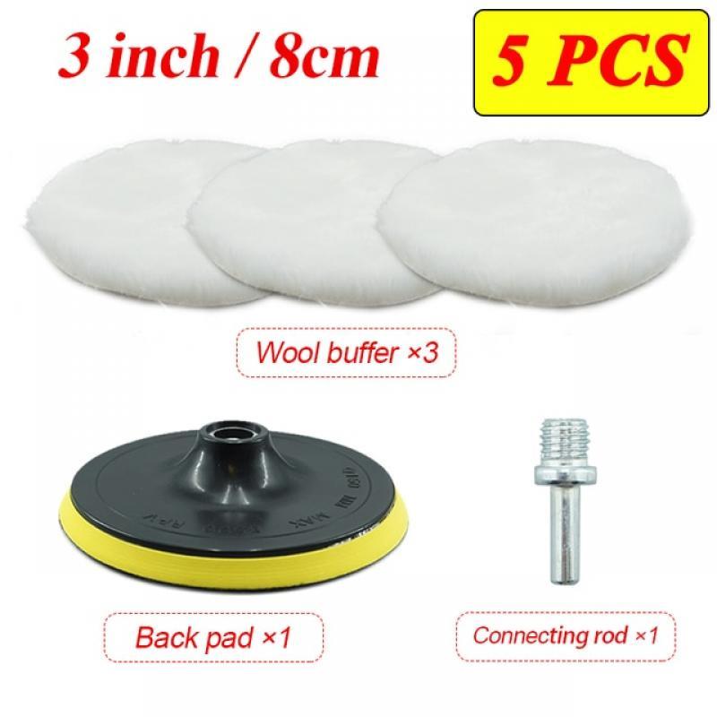 5PCS 3/4/5/6/7 inch Polishing Kit Polishing Pad Car Waxing Sponge Disk Wool Wheel Auto Paint Care Polisher Pads Car Gadget Tools