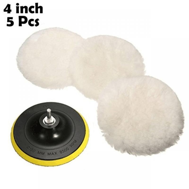 3/4Inch Universal 5PCS Car Polish Pad For M14/M16 Soft Wool Machine Waxing Polisher Car Body Polishing Discs Cleaning Accessries