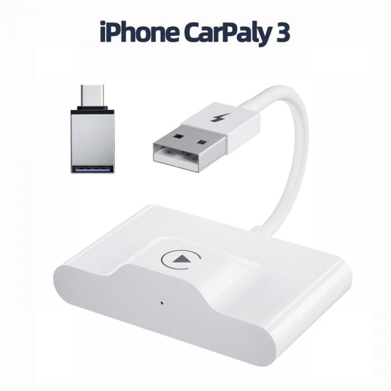 Wireless Apple CarPlay Adapter/Dongle for Factory Wired CarPlay Cars Converts Wired to Wireless Easy to Use for iPhone iOS 10+