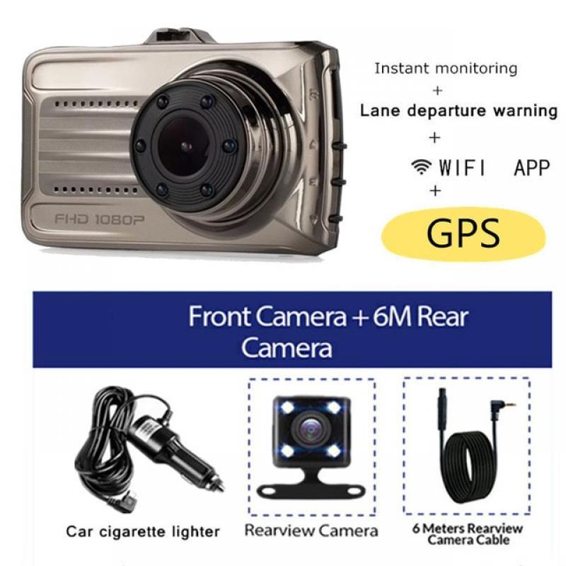 Auto Drive Video Recorder 2K 1440P Front and Rear View Camera Dual Lens GPS Wifi Car DVR Dash Cam Night Vision Vehicle Black Box