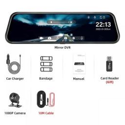 Mirror Camera For Car Touch Screen  Video Recorder Rearview Mirror Dash Cam Front And Rear Camera Mirror DVR Black Box