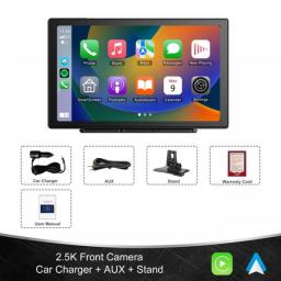 9 Inch Large-Screen ADINKAM Dashboard Carplay Android Auto Support Airplay 2.5K Dashcam Portable Car Stereo Mirror Link WiFi AUX