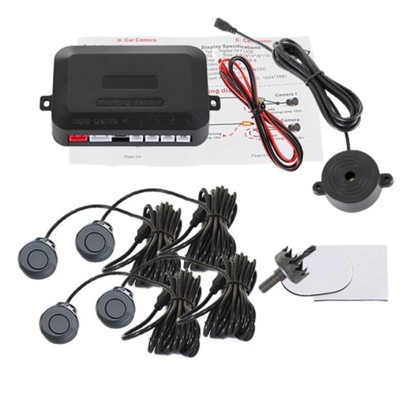 Parking Sensor Kit Buzzer 22mm 4 Sensors Reverse Backup Radar Audible Alert Indicator Probe System 8 Colors 12V