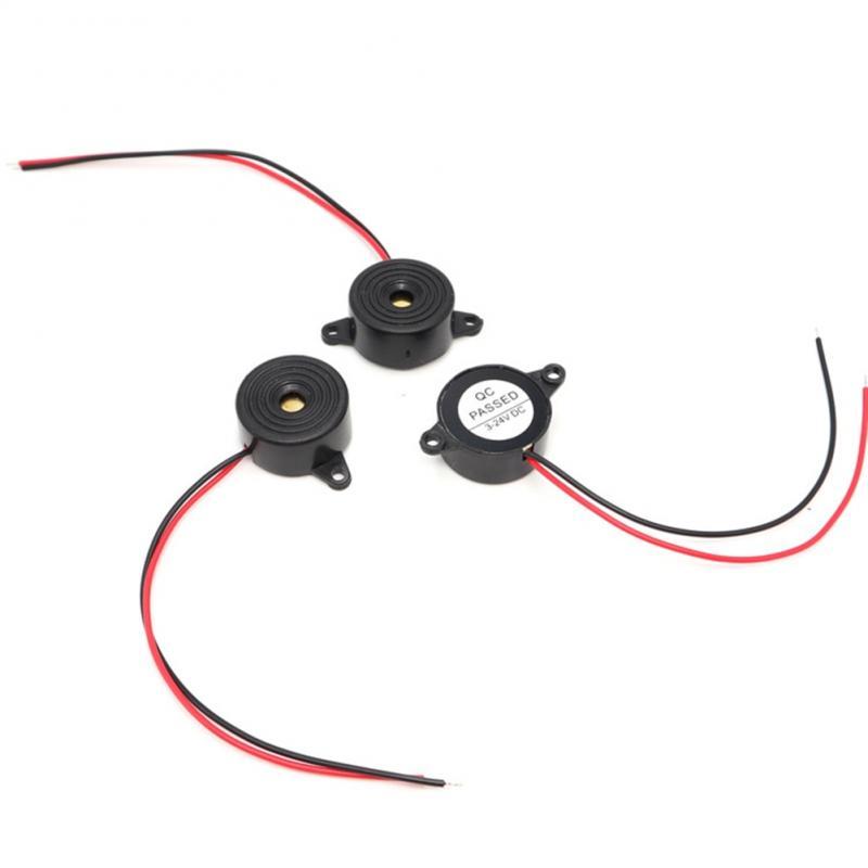 DC 3-24V ABS Small Enclosed Piezoelectric Alarm Buzzer With Wire 3000 + / - 500Hz Drive Circuit Built In Mounting Holes CAR ACCE