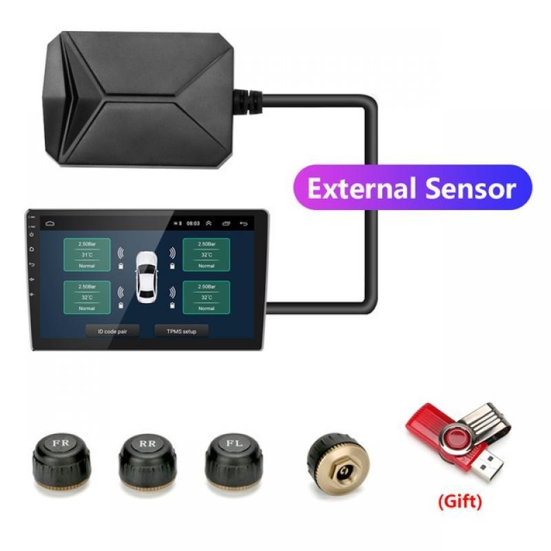 Smart USB Android Wireless TPMS Tire Pressure Monitoring System 5V Internal External for Navigation Car Radio Display Alarm