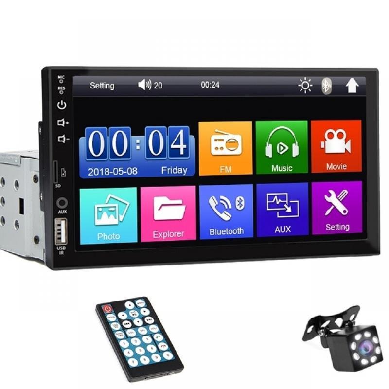 7 Inch Car Radio 1 Din MP5 Player Touch Screen Multimedia FM ISO Power Aux Input Bluetooth USB Mirror Link Universal Autoradio