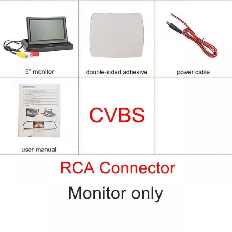 DIYKIT  800 x 480 5inch Foldable TFT LCD HD Car Monitor 4Pin/RCA Reverse Rear View Monitor for Camera DVD VCR