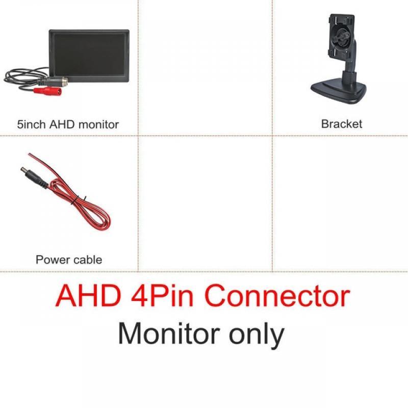 DIYSECUR 5inch AHD Car Rear View Monitor Inside Parking Backup HD Monitor Suction Cup or Bracket for MPV SUV Horse Lorry