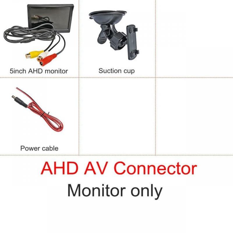 SMALUCK 5inch AHD Car Rear View Monitor Inside Parking Backup HD Monitor with Suction Cup or Bracket for MPV SUV Horse Lorry