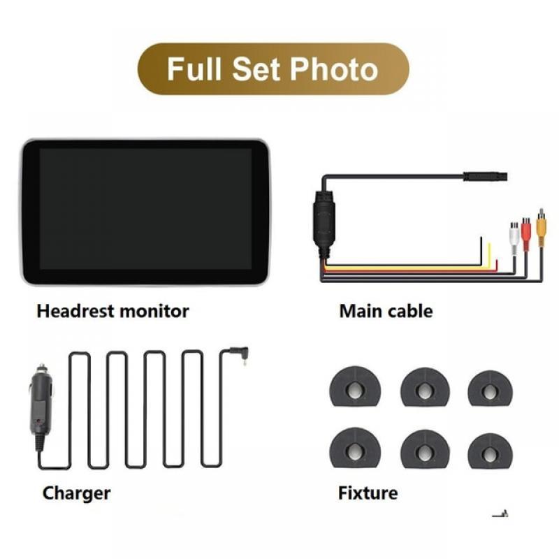 Car Headrest Monitor Display Tablet 10.1 inch 2+32G Android Car Rear Seat Video Player FM Bluetooth AirPlay Input Touch Screen