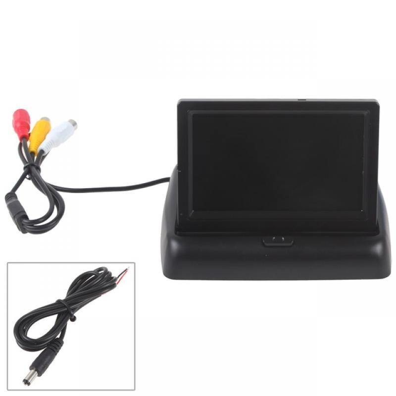 Bileeko Car Rear View Monitor Foldable TFT LCD Screen Waterproof Reverse Parking Camera 2 channel Input NTSC /PAL For Car Trucks