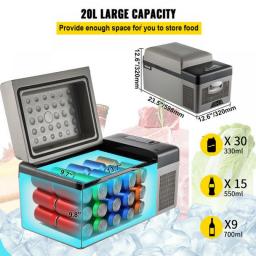 VEVOR 20L 22L 35L 45L 55L Car Refrigerator Mini Fridge Freezer Portable Compressor Cooler 12/24V DC 110-240V Ice Box For Camping