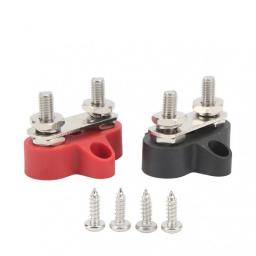 Battery Junction Post Power Distribution Block Rustproof 2 Studs Universal M6 Thread For Boat For RV
