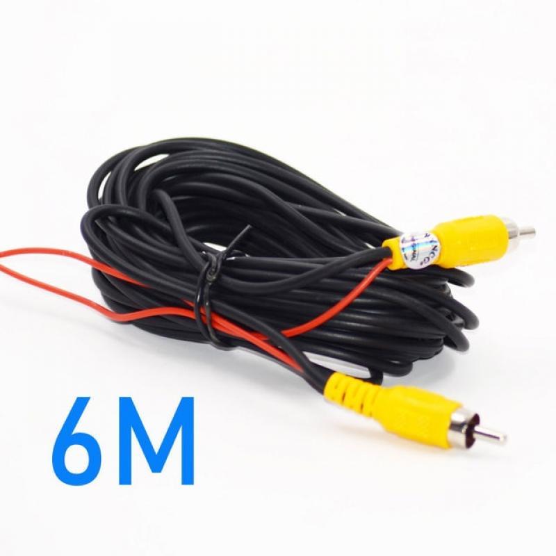 BYNCG AV Cable Universal auto RCA AV Cable wire harness for car rear view camera parking 6m video extension cable