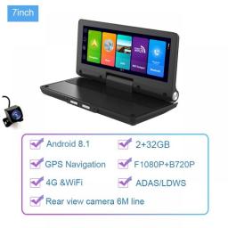 7 Inch 4G ADAS Car DVR Camera GPS Navigation FHD 1080P WIFI Android 8.1 Dash Cam Car Video Recorder Dual Lens Dashboard Camera