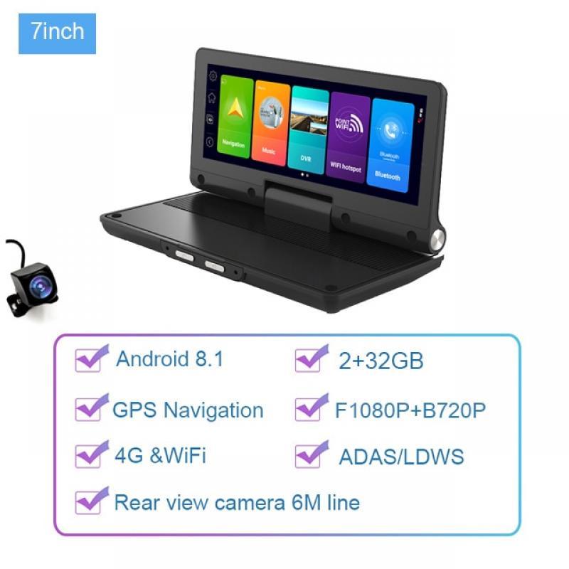 7 Inch 4G ADAS Car DVR Camera GPS Navigation FHD 1080P WIFI Android 8.1 Dash Cam Car Video Recorder Dual Lens Dashboard camera
