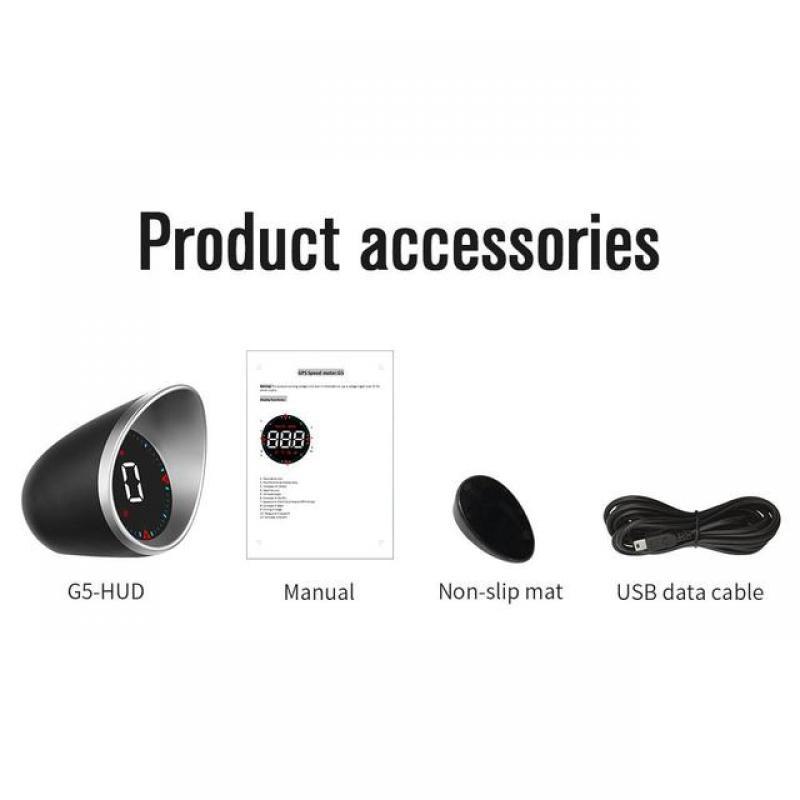 Car Speedometer HUD Display GPS Over Speed Alarm Fatigue Driving Alarm Mileage Recording Speed Digital Display For All Vehicle