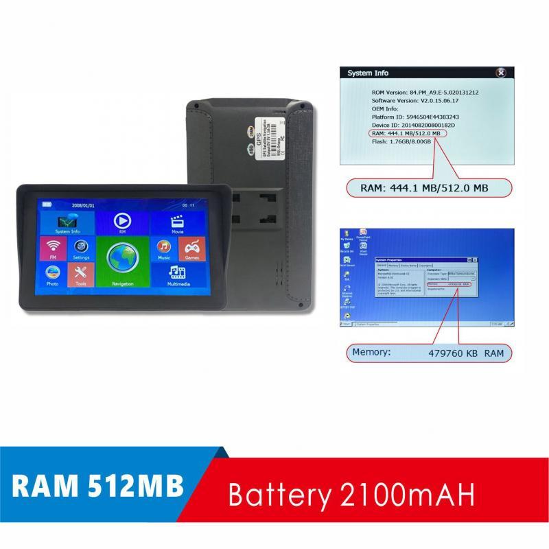 768+Car GPS Navigation 7 Inch Touch Screen 512M+8G FM Voice Prompts Europe Russia Map Free Update Truck GPS Navigators