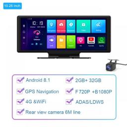 10.26 Inch 4G Dashcam GPS Navigation Android 8.1 OS Dashboard ADAS Car FHD Dual Lens 1080P Video Recorder Registrator Navigator