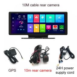 10.26 Inch 4G Car DVR Android 8.1 Car Mirror Dash Cam Rear View Camera Dual Len Video Recorder GPS Navigation BT ADAS 24H Park