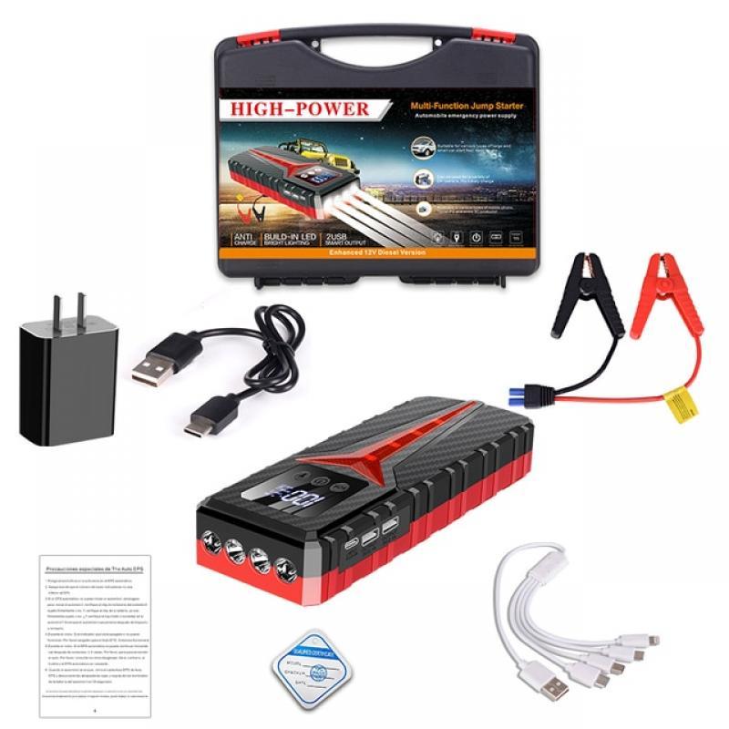 Car Jump Starter 8000A Battery Charger 2298000mAh Emergency Power Bank Booster for 12V Gasoline and Diesel Vehicles