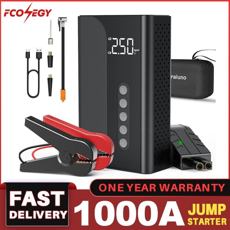 FCONEGY Car Starting Device 1000A Jump Starter Power Bank with Air Pump Pressure Charger for Booster Car 12v External Battery