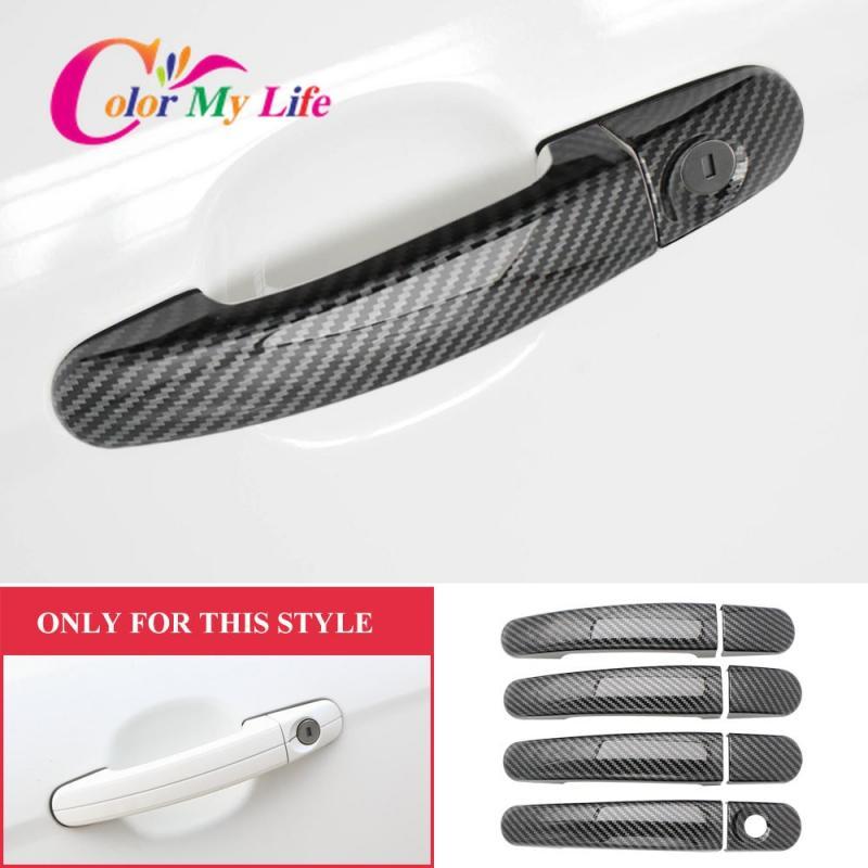 Carbon Fiber Door Handle Cover for Ford Focus 2 MK2 2005 - 2011 Focus 3 MK3 2012 - 2018 Car Door Handles Sequins Sticker