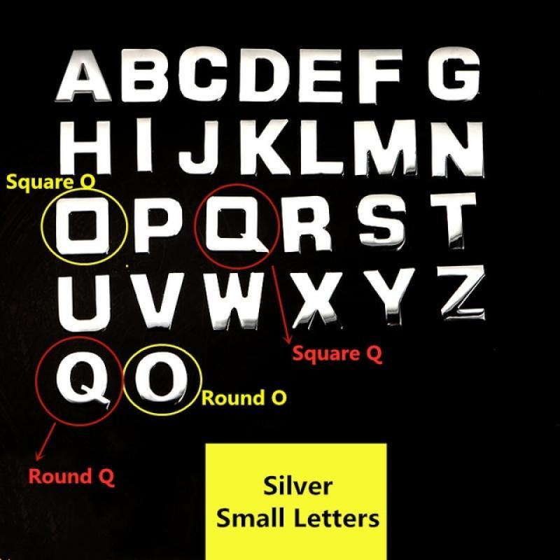 WL New 45mm And 25-28mm 3D DIY Letters Alphabet Emblem Chrome & Black Car Sticker Digital Badge Logo  Accessories Motorcycle