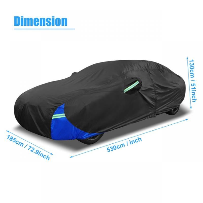 X Autohaux Full Car Cover Universal Waterproof Snowproof Outdoor Auto Car Protector Cover Rain Sun Protector for Sedan Polyester