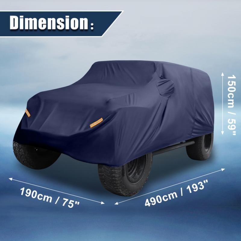 X Autohaux Car Cover for Jeep Wrangler JK JL 2/4 Door 2007-2021 Outdoor Waterproof SUV Auto Cover for Jeep Accessories Tools